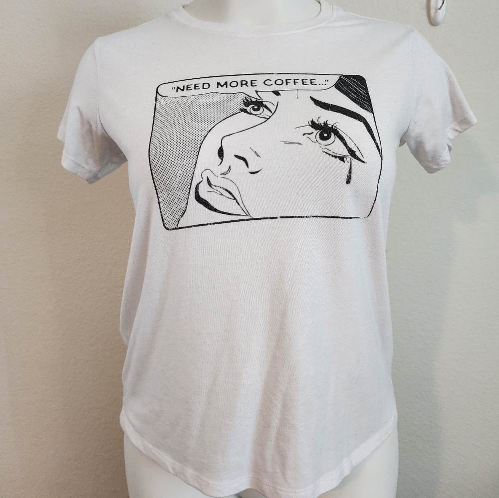 Torrid "Need More Coffee" white casual fit tshirt